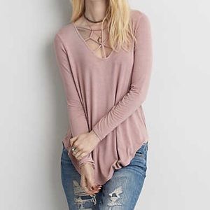 AEO soft & sexy cage front long sleeve